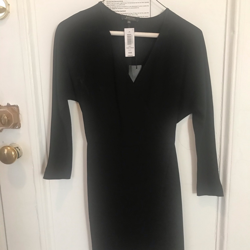 Aritzia Wilfred teddy dress NWT, black faux wrap.